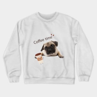 Pug loves his coffee Crewneck Sweatshirt